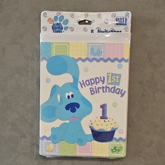 Vintage Y2K Baby Blues Clues 1st Birthday Invitations - Picture 1 of 8